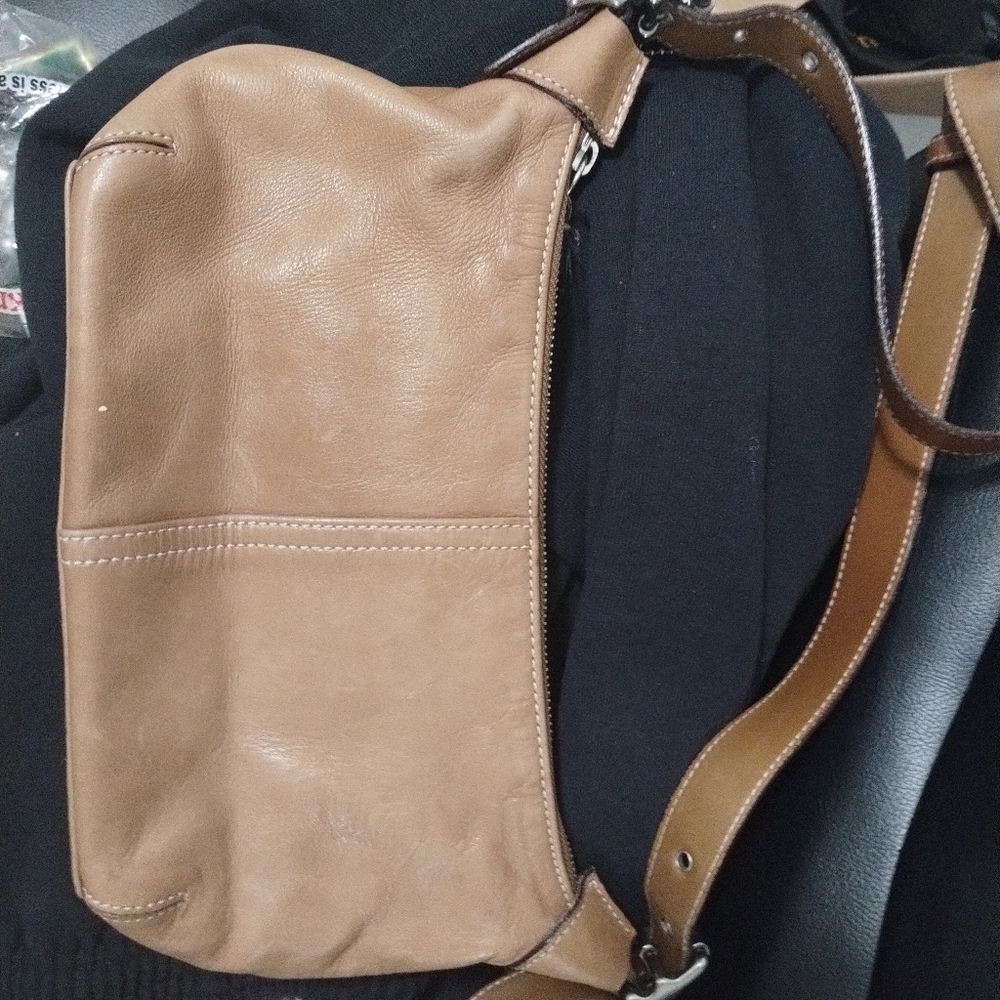 Authentic Coach Tan Leather Shoulder Bag